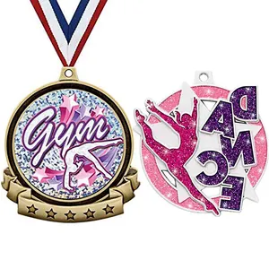 Medaglia del premio della competizione della serie sportiva Medaillen stampata pressofusione medaglie di danza danzante smaltate personalizzate colorate