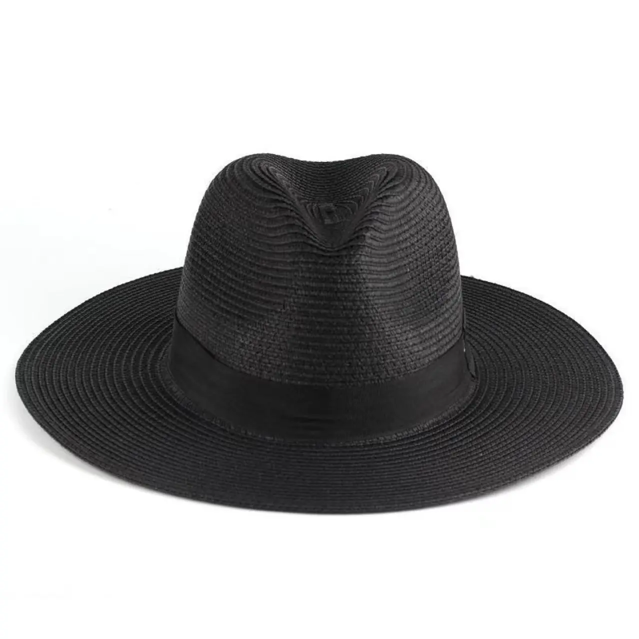 Wholesale Custom Logo Women's Men's Wide Brim Panama Hat Fedora Bohemian Straw Hat