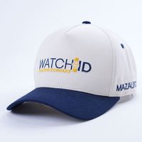 Gorra de Béisbol Bordada con Logotipo Personalizado, Gorra de 5 Paneles, Tela de Algodón Oxford de Dos Tonos, Gorra Azul Marino para Deportes al Aire Libre
