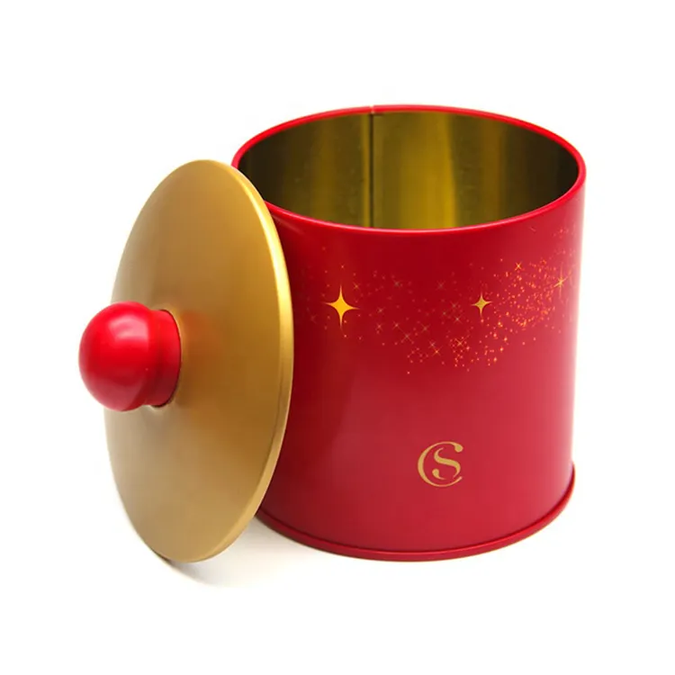 अनुकूलित खरीदने सस्ते ग्रीन चाय सोने धातु Tins गोल आकार वायुरोधी टिन पैकेजिंग कनस्तर जार कॉफी पाउडर टिन बॉक्स भीतरी ढक्कन
