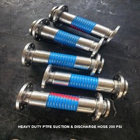 Tuyau d'aspiration et de refoulement en PTFE avec spirale en fil d'aluminium, tuyau composite chimique léger et flexible