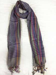 Bufandas largas de algodón 100% elegantes para mujer, estilos de punto teñidos de hilo liso a la moda para la temporada de primavera - Product Image 2