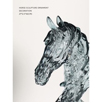 Sculpture de tête de cheval en résine texturée cristal, style chinois moderne, pour salon, entrée, ou cadeau de pendaison de crémaillère - Collection Mi Yu 2026 : Le Cheval de la Prospérité