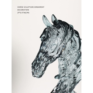 Escultura de Cabeza de Caballo de Resina con Textura de Cristal, Modelo Mi Yu 2026, Estilo Chino Moderno, para Sala de Estar, Entrada, Regalo de Inauguración - Product Image 5