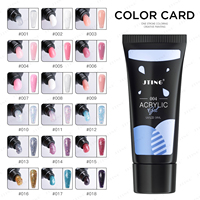 JTING Kit professionnel d'extension rapide pour ongles en acrylique, gel acrylique 18 couleurs, tube de 30 ml, étiquette privée OEM, gel poly pailleté