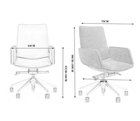 Guangdong Foshan Vente directe d'usine Chaise de bureau exécutive ergonomique en cuir à dossier moyen