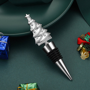 Décoration de vin pour cadeau de Noël, bouchon de vin en or et argent pour sapin de Noël - Product Image 2
