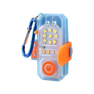 Lampe de pêche LED multifonctionnelle bleue et orange rechargeable, haute intensité, pour camping en extérieur, avec mousqueton et bouton d'alimentation - Product Image 1