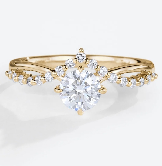 Custom Ring IGI GIA Report 14K 18K Solid Gold 6.5mm Round Brilliant Cut D-color VVS Lab Grown Diamond Romantic Engagement Ring