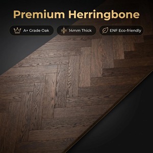 Suelos de <span class=keywords><strong>parquet</strong></span> de madera multicapa de lujo, grado Select, de roble ingenierado con acabado en nogal negro, núcleo de abedul ruso de 14 mm - Product Image 1