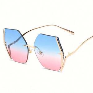 Gafas de Sol Personalizadas con Logotipo, Montura Metálica Grande, Sin Marco, Modernas y a la Moda para Mujer - Product Image 6