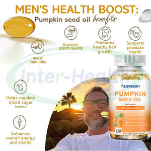 Ausreson OEM Huile de graines de citrouille bio Halal vegan 3000mg Capsules molles 1000mg Supplément pour la croissance des cheveux Huile de graines de citrouille Softgel - Product Image 3