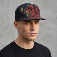 Gorra Snapback Personalizada de 6 Paneles con Diseño Espigado, Bordado con Cuentas, Visera Plana, Estilo Hip Hop y Streetwear