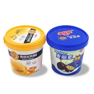 Iml Plastic Container 1.2l Chocolade Voedsel Verpakking Dozen In Model Etikettering Emmer Met Deksel Handvat