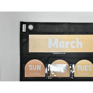Calendario con tabla de bolsillo, vista mensual, tablero de gestión del tiempo para el aula, de plástico, con 115 tarjetas para cumpleaños y planificación diaria - Product Image 3