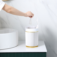 ELPHECO 5L Poubelle à capteur Poubelle automatique en plastique à rayures verticales pour usage intérieur et extérieur dans la cuisine