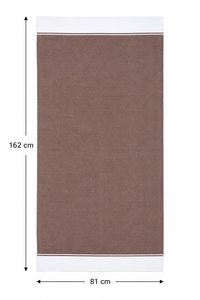 Toalla de Baño de Bambú Color Mocha Marrón, Textura Tejida, Borde Blanco, Suave, Absorbente, Secado Rápido, para Spa, Hotel, Gimnasio, Viajes, Hogar - Product Image 3