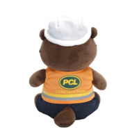 Ours en peluche en coton PP personnalisable, ours pompier en peluche, ours pompier en peluche avec lunettes, avec services OEM ODM