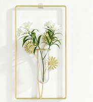 Vase mural bohème en métal doré, décoration murale moderne, pot de fleurs suspendu, ornement pour la maison, salon