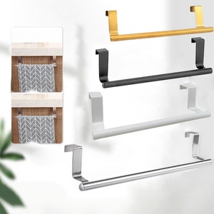 Porte-serviettes de porte d'<span class=keywords><strong>armoire</strong></span> en acier inoxydable, barre porte-serviettes universelle à fixer sur les portes d'armoires et placards - Product Image 4