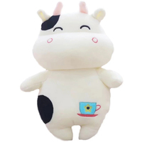 Peluche personnalisée vache tachetée Kawaii, broderie sur mesure, tasse à café, poupée vache ronde, OEM pour cadeau et promotion enfant