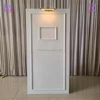 MILE Accessoires de fête de mariage, toile de fond en métal blanc pour livre d'or audio et vidéo avec microphone