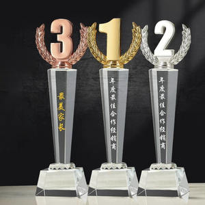 Gold Silber Bronze Metall Nr. 1 2 3 Crystal Glass Awards Trophäen MH-MJ0063 - Product Image 2
