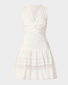 เดรสสั้นทรงเอไลน์เอวสูงลายฉลุปักลายดอกไม้สีขาวสำหรับงานปาร์ตี้ฤดูร้อน  น่ารัก เซ็กซี่ เป็นมิตรกับสิ่งแวดล้อม - Product Image 3