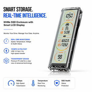 Transparent Cyber Design NVMe SSD Case 10Gbps <b>USB</b> <b>C</b> External M.2 SSD Enclosure with Real-Time Monitoring - Product Image 1