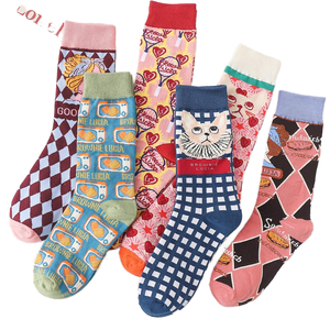 Wholesale Unisex Funny Crew <strong>Socks</strong> Trending Cute Cat Cartoon Design Knitted for Spring Season for Women and Men - Product Image 1