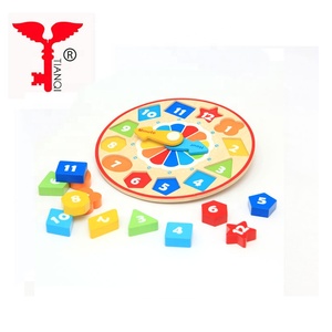 Ahşap renk dijital saat şekli tanıma yapı taşları çocuklar için istihbarat geliştirme oyuncak - Product Image 3