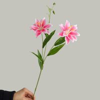 BF-LY03 Großhandel Realistische Doppelschichtige Rosa Lilienblütenköpfe für Hochzeit, Schule, Weihnachten, Heim und Veranstaltungen