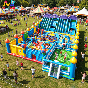 Parcours d'obstacles <span class=keywords><strong>gonflable</strong></span> géant personnalisé ODM NB-OB055 pour enfants, équipement de terrain de jeu extérieur commercial - Product Image 1