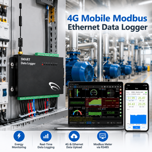 Enregistreur de données Ethernet Modbus mobile 4G avec Modbus RS485, personnalisable OEM/ODM, enregistreur de données de tension CC - Product Image 1