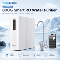 Système de filtration d'eau par osmose inverse sans réservoir à haut débit 800G, filtre à eau sous évier commercial avec robinet intelligent