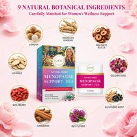 Thé de soutien à la ménopauseOEM équilibre hormonal pour les femmes trèfle rouge Ginseng américain flash chaud à base de plantes