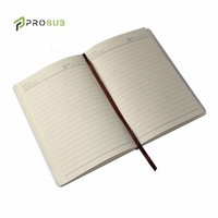 Prosub Cahier de Composition Portable Blanc A4/A5/A6, Journal de Sublimation, Carnet Vierge avec Couverture en Cuir PU