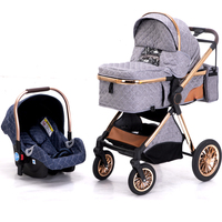 Poussette de voyage bidirectionnelle de luxe pliante pour bébé poussette 3 en 1 poussette poussette siège auto pour bébé poussette 4 en 1 pour nouveau-né de la naissance