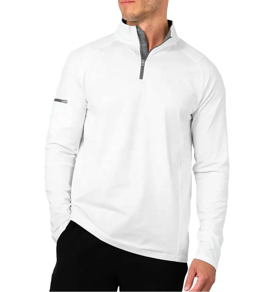 Мужская одежда для гольфа премиум-класса на 1/4 молнии, спортивная рыбалка, четверть молнии, рубашки, одежда