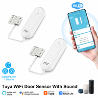 Sensor de Puerta Inteligente Tuya con WiFi, Funciona con Batería, Detector de Apertura y Cierre, Control por Aplicación Smartlife, Notificaciones, Compatible con Alexa y Google Home