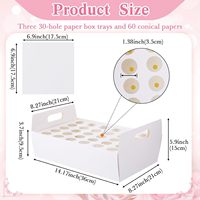 30 Plateaux porte-confettis avec cônes en papier kraft, présentoir portable avec poignée pour décoration de fête prénuptiale, fleurs et charcuterie