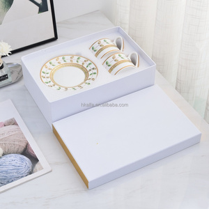 High Quality Luxury Gold-Rimmed Bone China Coffee <b>Cups</b> & <b>Saucers</b>-Eco-Friendly Europe Style Stocked Gift Set - Product Image 4