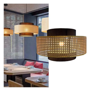 Abat-jour suspendu <span class=keywords><strong>en</strong></span> <span class=keywords><strong>bambou</strong></span> tressé, style industriel moderne et traditionnel, fait main, écologique, pour plafonnier – Vente chaude - Product Image 1