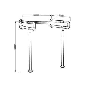 <b>Grab</b> <b>Bars</b> Wall Mounted 120KG Load Capacity Anti Slip Stainless Steel Plastic Minimalist Design For Elderly And Disabled - Product Image 2