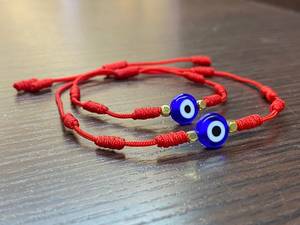 Juice Factory Fornecer Diretamente 7 Knots Pulseira Sorte Red String Tecido Mãe e <span class=keywords><strong>Baby</strong></span> Blue Eye Pulseira - Product Image 2
