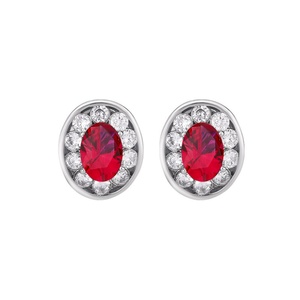 Fashion Eco-friendly Copper Oval 8*10/6*8mm Red Zircon Pendant Earrings <b>Ring</b> <b>Set</b> Premium Quality Jewelry <b>Set</b> Simple for <b>Women</b> - Product Image 2