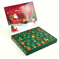 Wholesale 24 Days Christmas Advent Calendar Empty Box Luxury Perforated Windows Cosmetic Jewelry Beauty Countdown Gift Box
