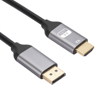 Câble DisplayPort vers HDMI plaqué or 1,8 m 4Kx2K 60Hz pour HDTV, fourni par l'usine