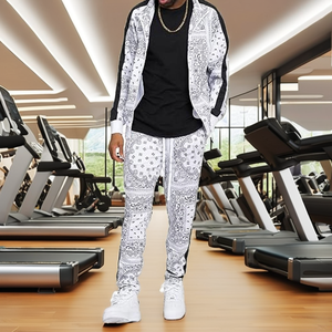 ชุดวอร์มฤดูหนาวแบบ unisex ระบายอากาศได้ดี เสื้อแจ็คเก็ตแบบซิปเต็มตัว กางเกงวอร์มเอวปรับได้ ชุดกีฬาสำหรับออกกำลังกายกลางแจ้ง พร้อมผ้าพันคอ - Product Image 2