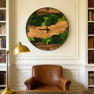 <span class=keywords><strong>Reloj</strong></span> <span class=keywords><strong>de</strong></span> <span class=keywords><strong>Pared</strong></span> <span class=keywords><strong>de</strong></span> Musgo Natural <span class=keywords><strong>de</strong></span> Tamaño Personalizado con Madera <span class=keywords><strong>de</strong></span> Olivo, Decoración Rústica Ecológica Hecha a Mano para el Hogar, Oficina, Hotel - Product Image 5